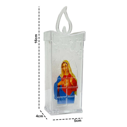 LED Vela 4 Unidades Con Imagen Religiosa Decoración